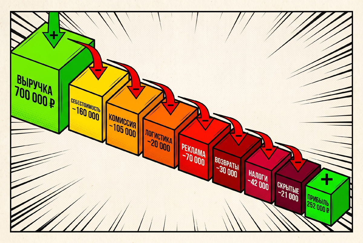 Вот куда деваются ваши деньги. 8 шагов от выручки до реальной прибыли.