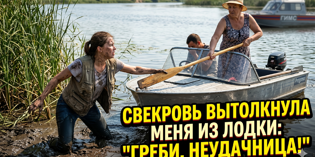 Свекровь вытолкнула меня из лодки: «Греби, неудачница!» Вскоре инспекция ГИМС лишила её прав на судно