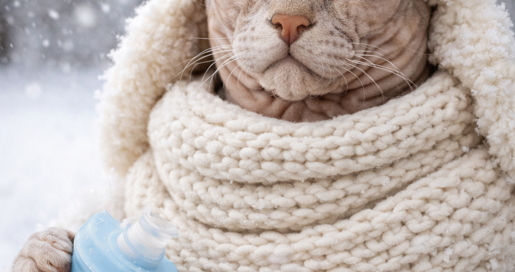 Донской сфинкс зимой: 7 ошибок в уходе, из-за которых кожа сохнет, темнеет и шелушится