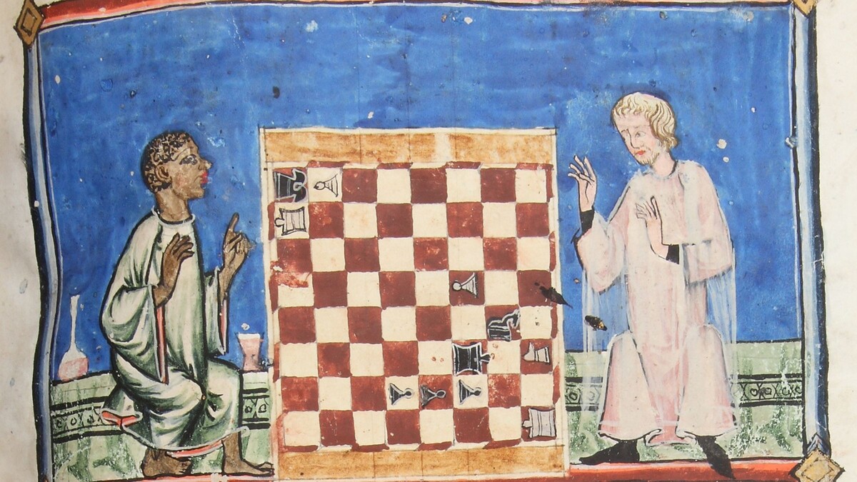 Средневековая миниатюра с игрой в шахматы.Источник: Medievalists.net