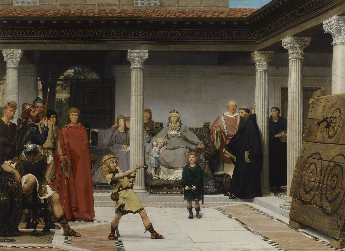 Воспитание детей Хлодвига. Картина Лоуренса Альма-Тадемы (1861)