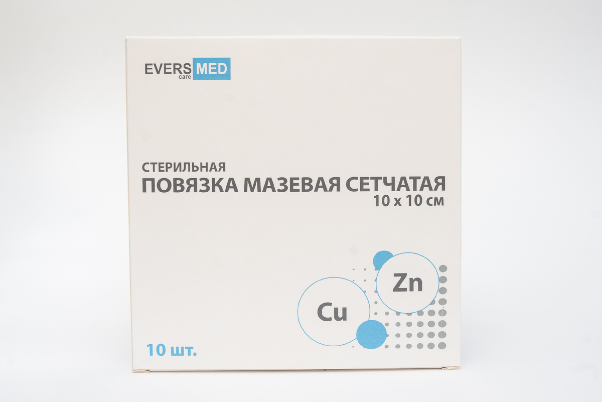 Повязка мазевая сетчатая стерильная Cu Zn.