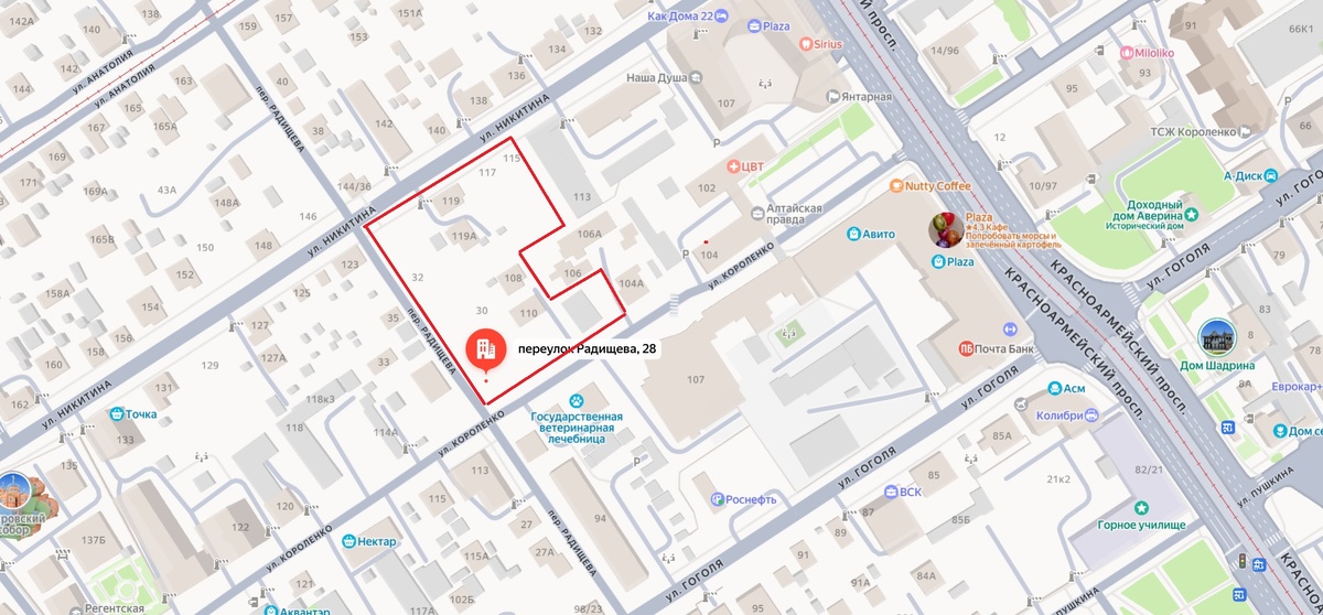 Участок будущей застройки в Барнауле