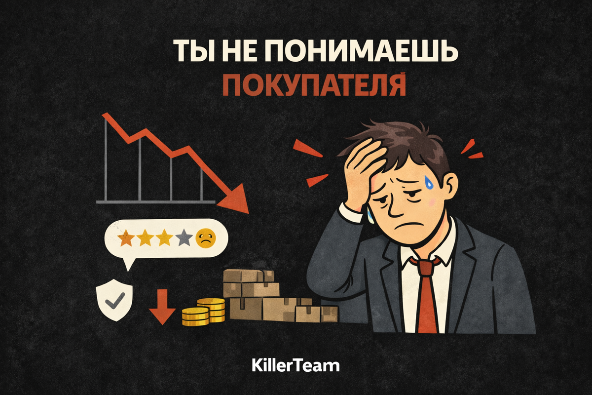 Покупатель не понимает — поэтому не покупает.
Падение продаж — это не проблема, а сигнал.

Разбираем, что реально влияет на решение о покупке.