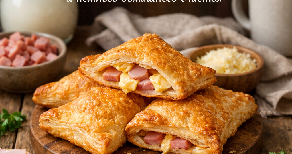 Хрустящие слоёные конвертики: ветчина, сыр и немного домашнего счастья