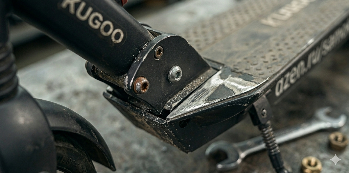 Замок сложения — первое, что проверяю при приёмке самоката.