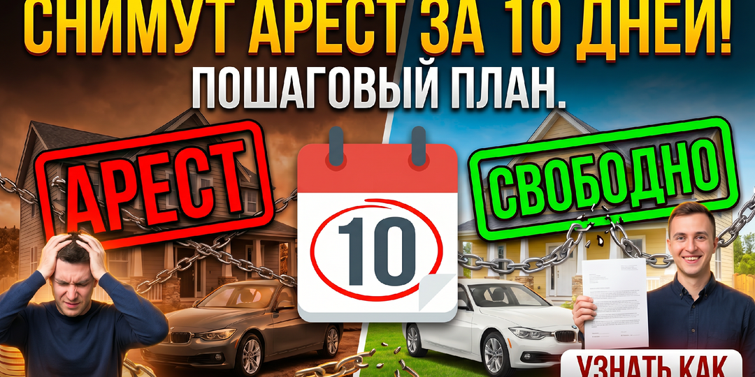 Вам точно снимут арест с имущества за 10 дней. Расскажу, что делать