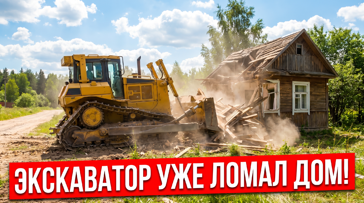 Построил дом на своем участке, но тут пригнали экскаватор, чтобы его снести