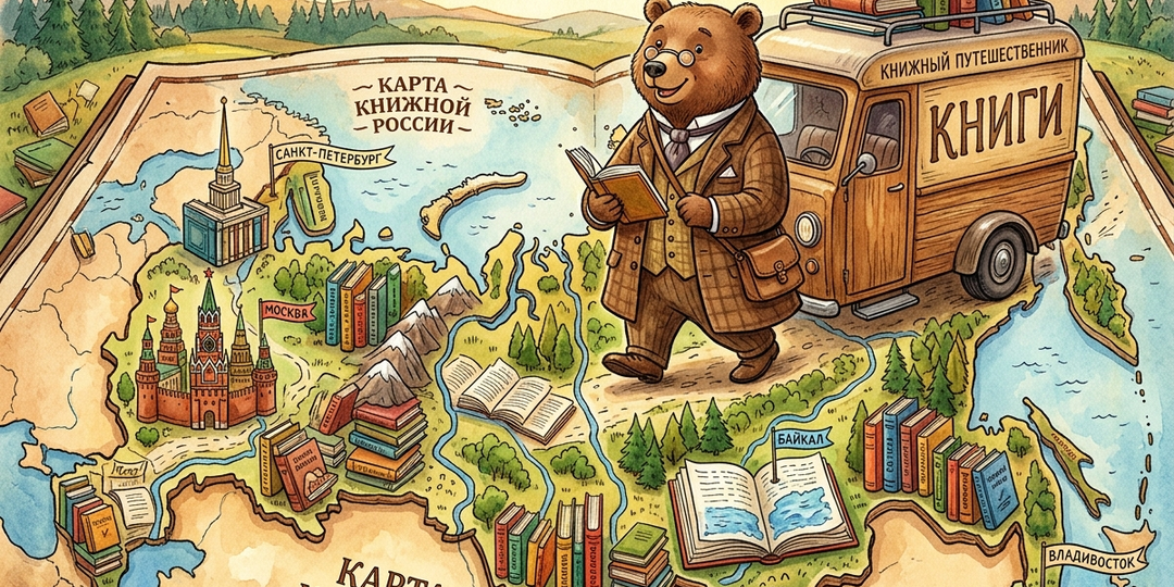 Примерный маршрут «Большого книгосветного путешествия» и точки интереса