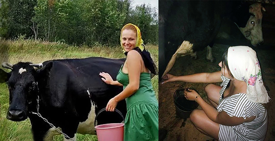 Прекрасные девушки-доярки в СССР и современные на 12 замечательных снимках