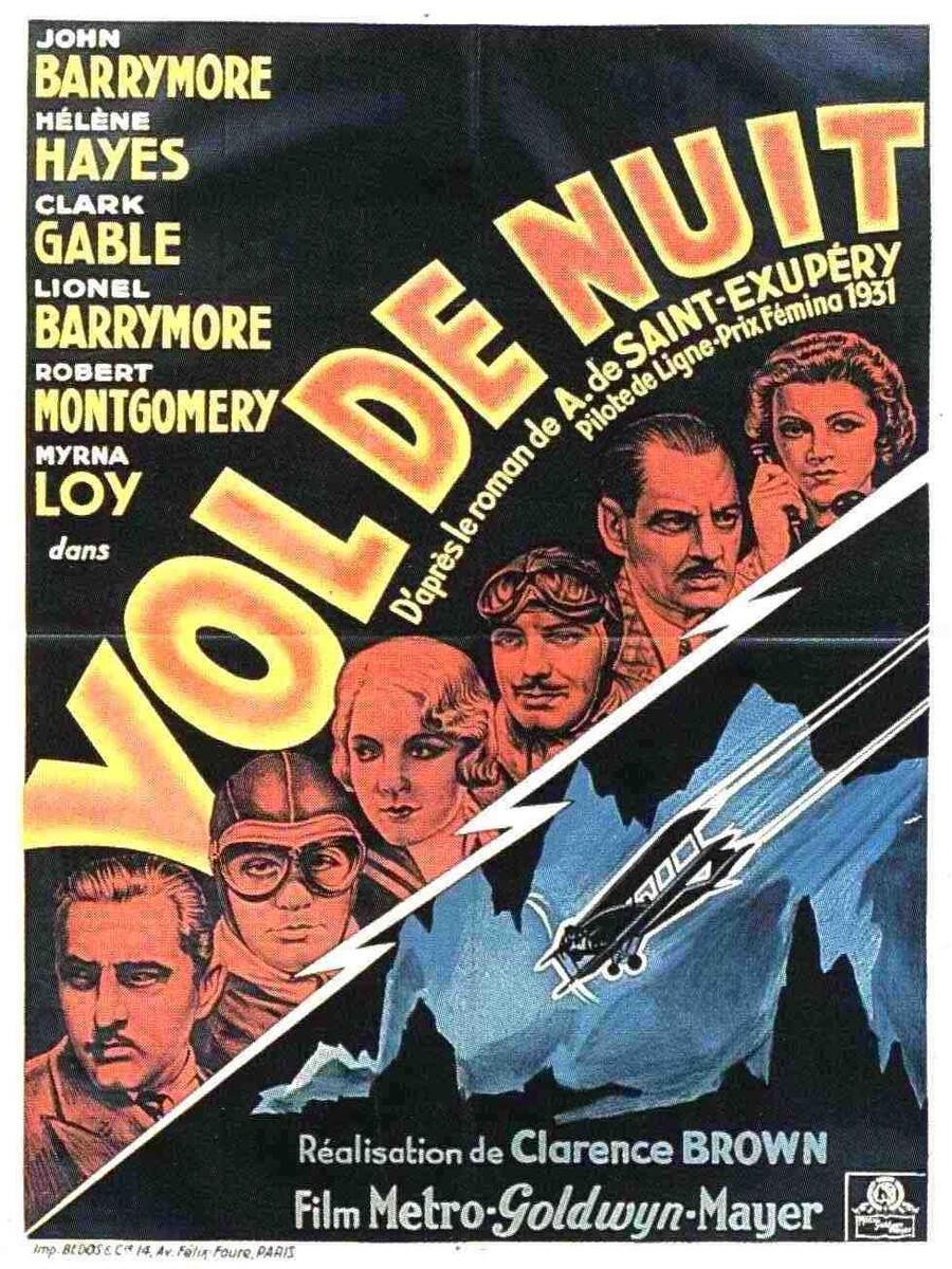 Один из постеров фильма «Ночной полёт» (1933) – для французского проката.