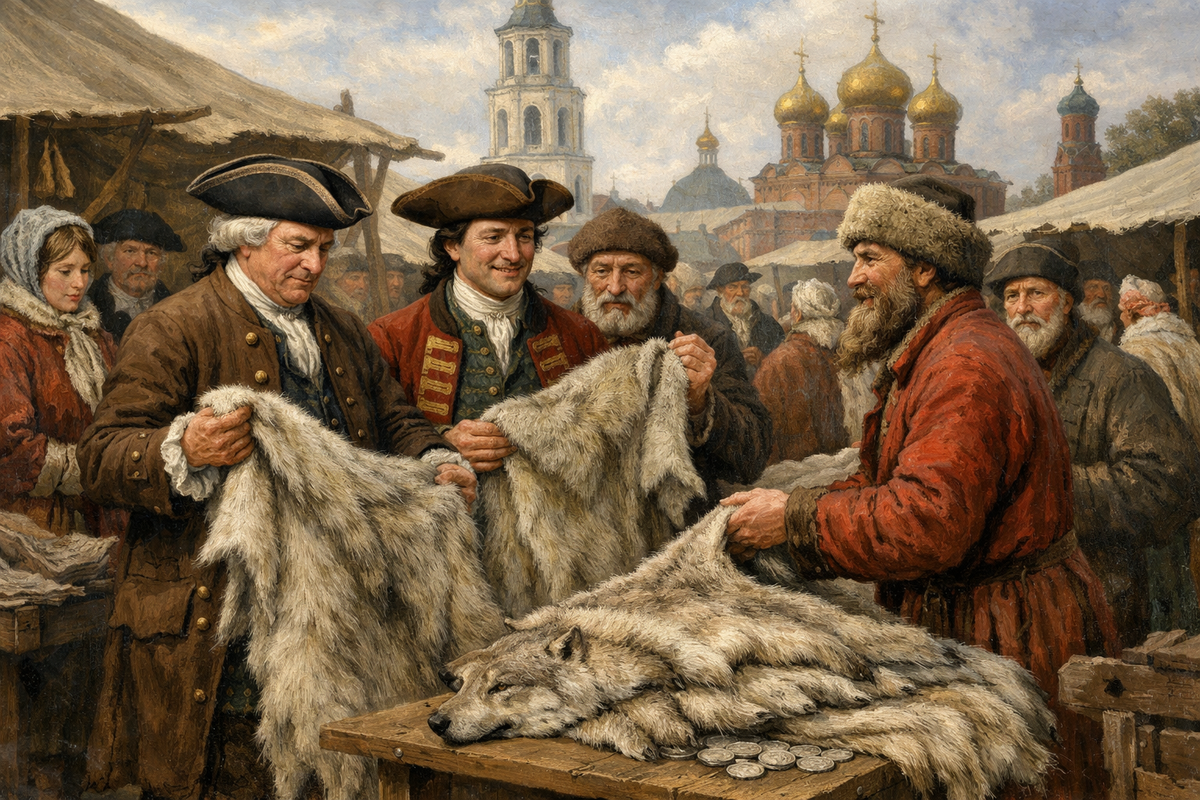 Основной товар, который покупали у нас англичане, это была пенька для корабельных канатов. Также высоко ценились охотничьи трофеи. Картинка ИИ