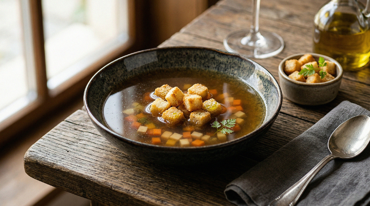 Классическое куриное консоме (суп)