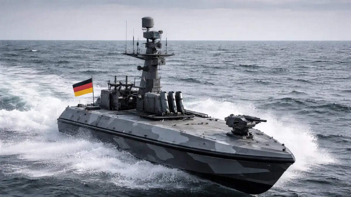    Безэкипажный катер, художественное изображение сгенерированное ИИ. © Коллаж / Ridus.ru