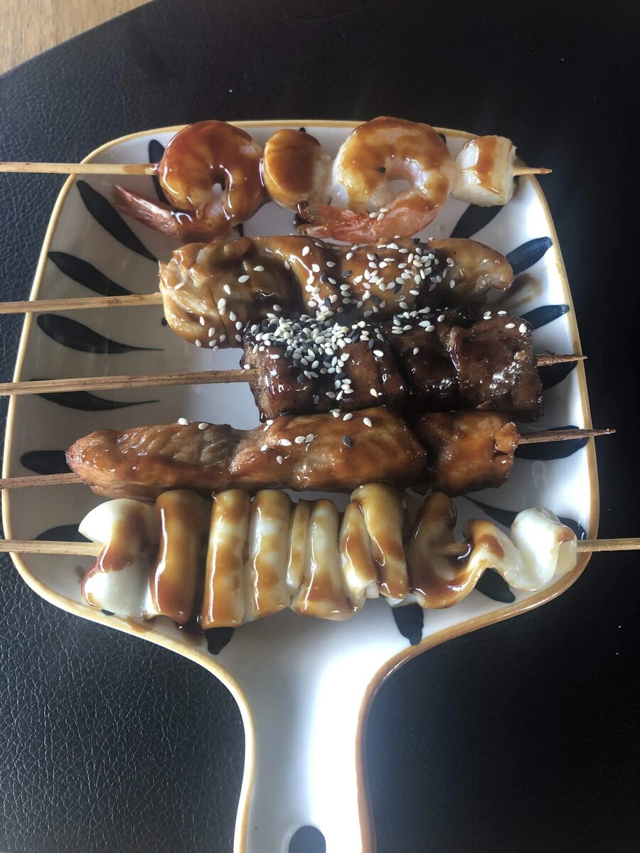 Мини шашлычки из морепродуктов