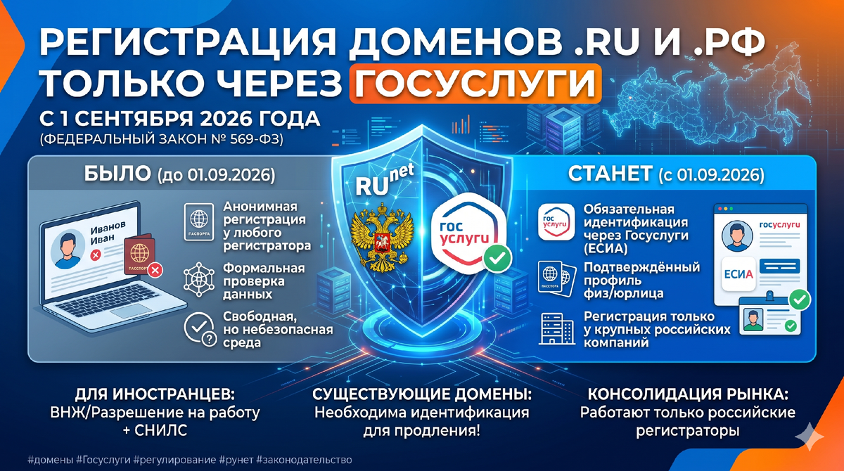 Промо к статье. Регистрация доменов .ru .рф. #домены #Госуслуги #регулирование #рунет #законодательство