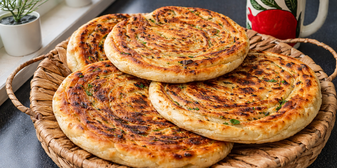 🫓 Нежные лепёшки с луком на сковороде: мягкие внутри и хрустящие снаружи