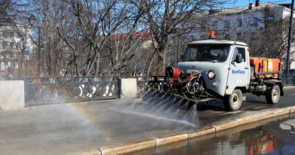 Общественные пространства Магадана готовят к майским праздникам