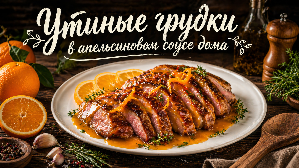 Утиные грудки в апельсиновом соусе 