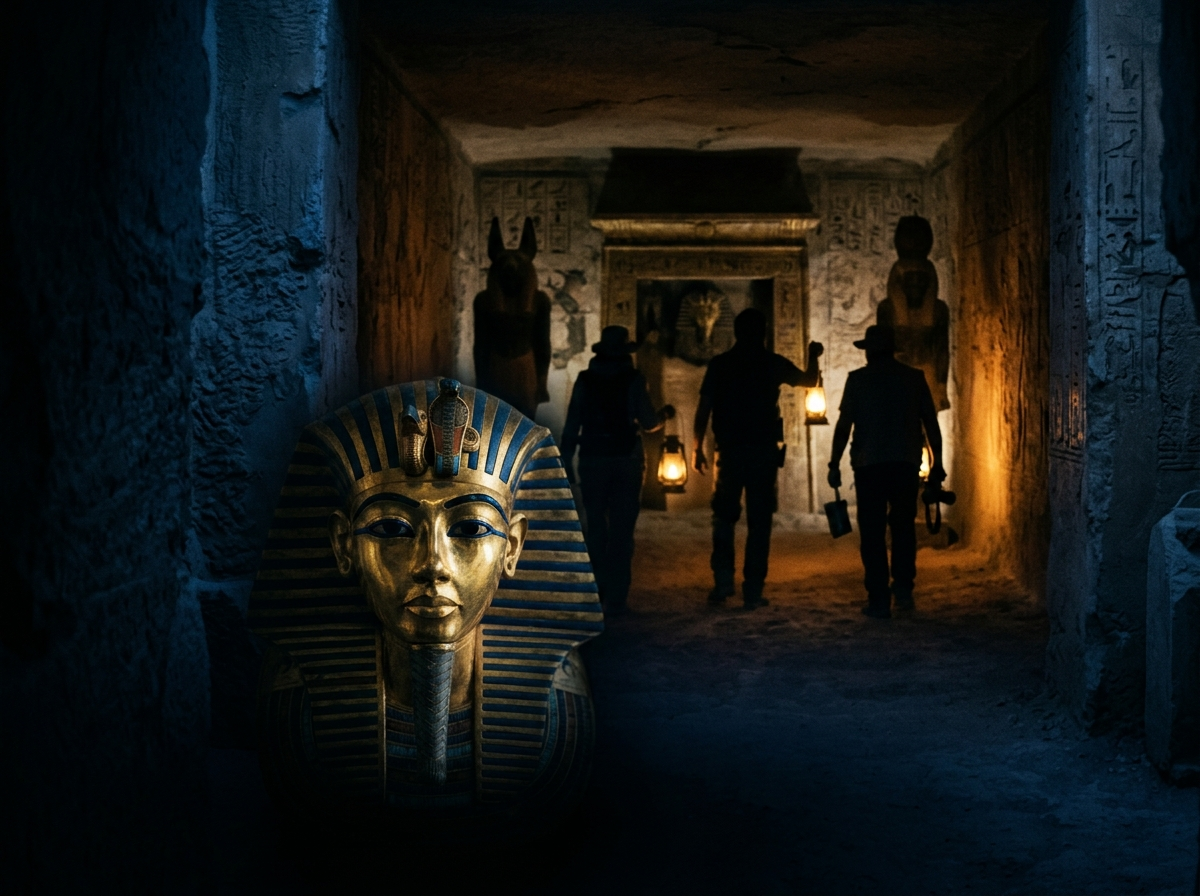 4 ноября 1922 года. Долина царей, Египет. Археолог Говард Картер находит ступеньку, ведущую в гробницу Тутанхамона. Нетронутую. Запечатанную на 3000 лет. На входе — предупреждение: «Смерть настигнет того, кто потревожит покой фараона». Картер смеётся. 