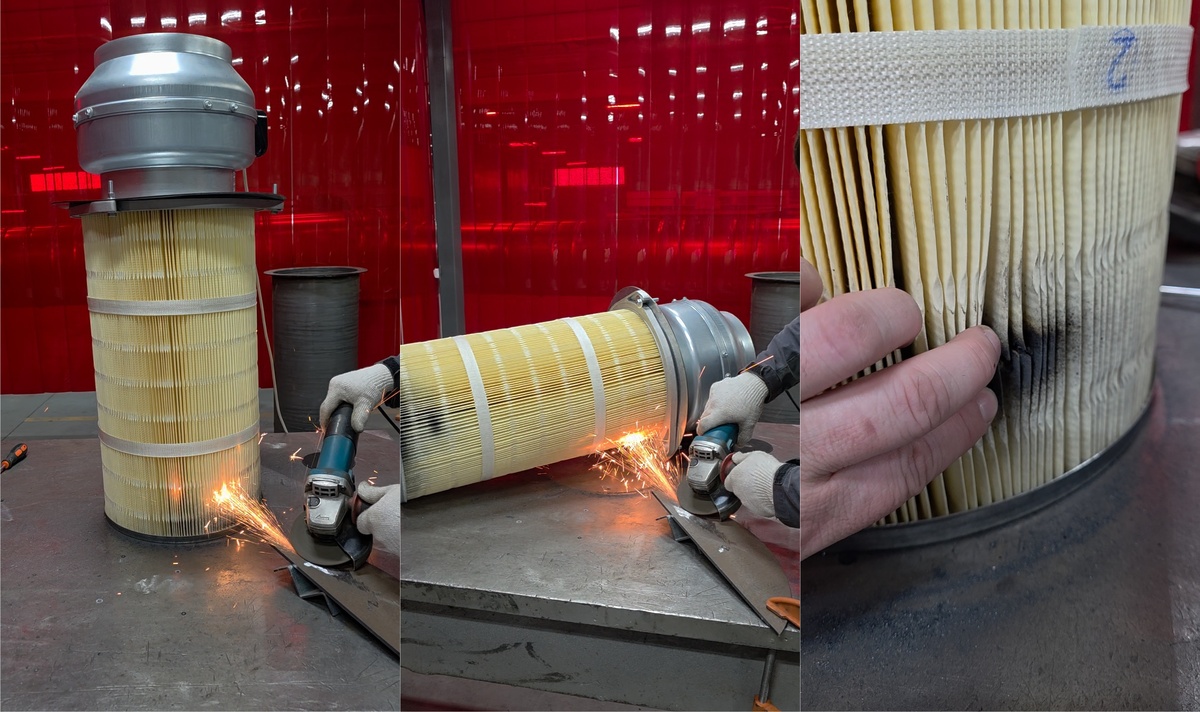 испытаний на производственном участке фильтрующего картриджа Фабрики фильтов BaltiK.