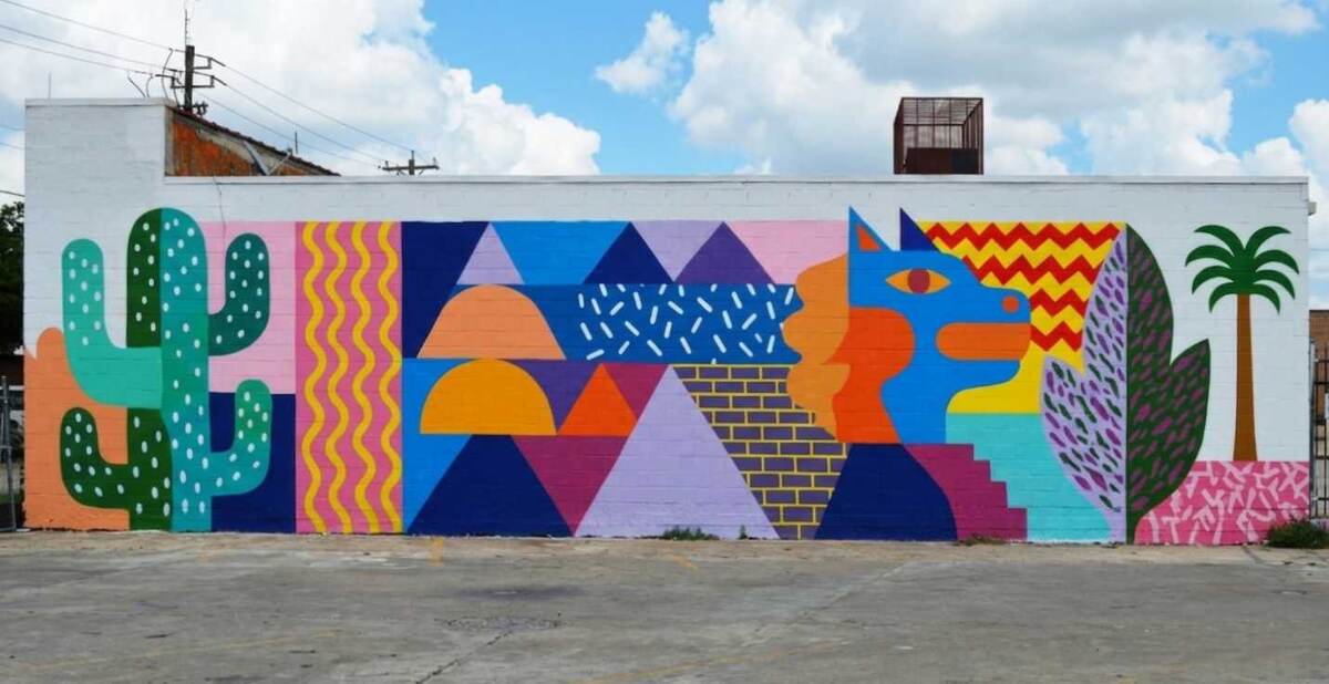 Мурал на стене в мексиканском стиле