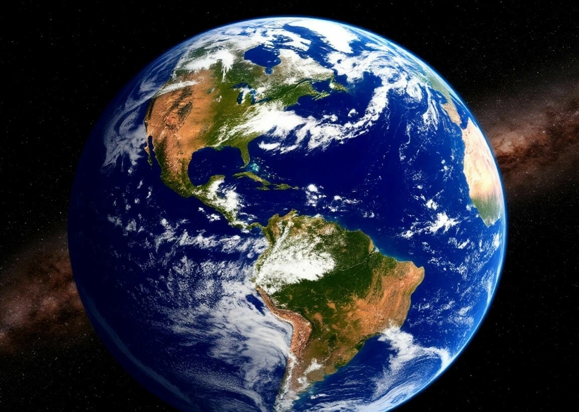 Планета Земля. Вид из космоса.