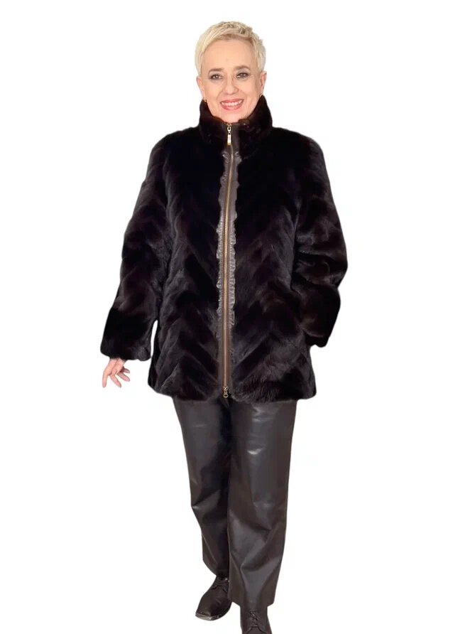 Переделка пальто из кусочков норки в куртку. Ателье Ирины Берзиной.