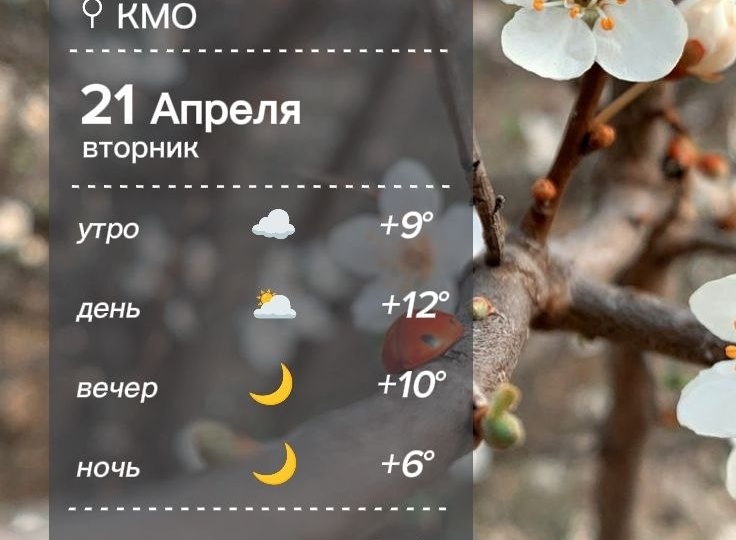 Погода в Кировском округе 21 апреля