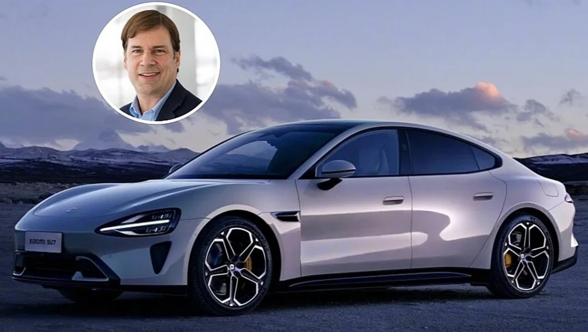    Электромобиль Xiaomi SU7 и эмблема автогиганта Ford на фоне развенчания громких автомобильных фейков