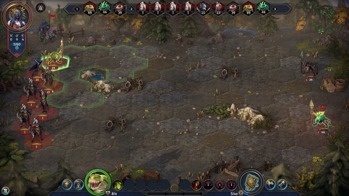 Посмотрите на положение нейтральных троглодтов, оно у них стартовое и они в ожидании стояли. Не пойдут же они на единички танцовщиц? Все скриншоты в галерее из демоверсии игры.