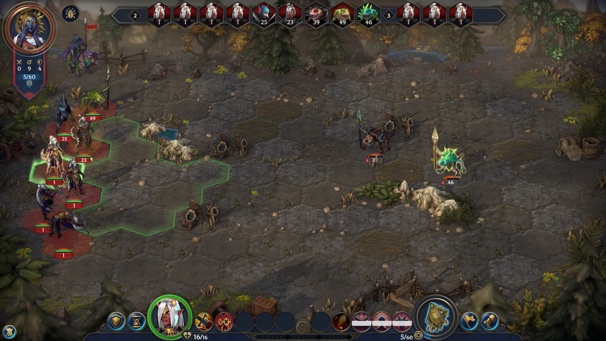 Троглодиты сдвинулись, и не в сторону единичек — в сторону моих основных отрядов. Не обращайте внимание на белые блики внизу — скрин я делал в самом начале раунда, когда стойки обновились.