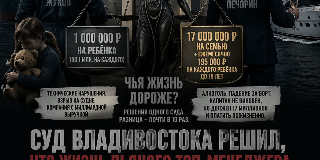 «Оценочная» справедливость: суд Владивостока решил, что жизнь пьяного топ-менеджера стоит дороже жизни простого моряка