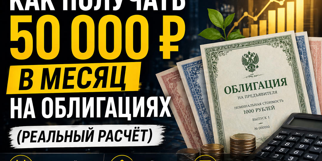 Как получать 50 000 ₽ в месяц на облигациях (реальный расчёт)