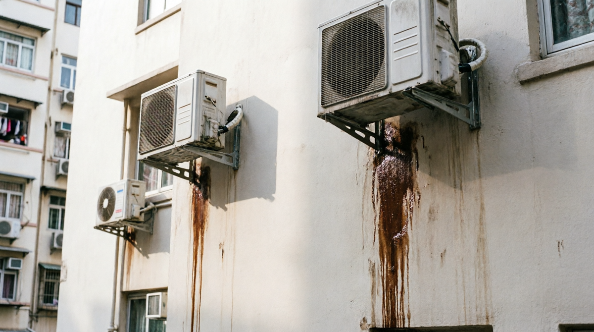 Пример кондиционера установленного неправильно