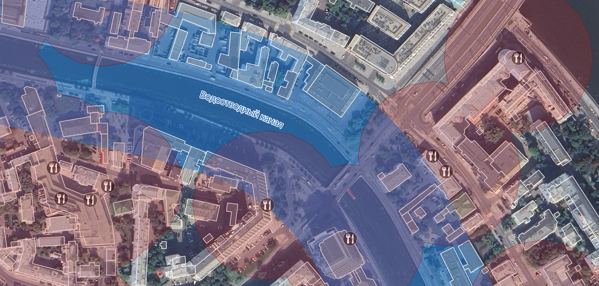 Буфферные зоны в районе Водоотводного канала