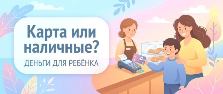    Иллюстрация к материалу: Карманные деньги: почему детская карта лучше наличных для обучения ребёнка