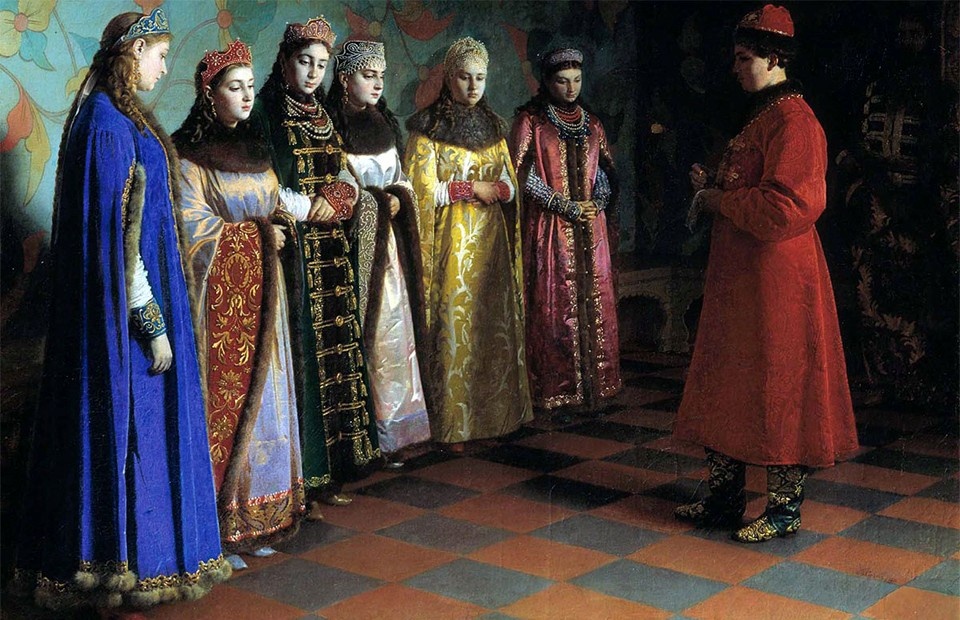 Григорий Седов. «Выбор невесты царем Алексеем Михайловичем», 1882 г
