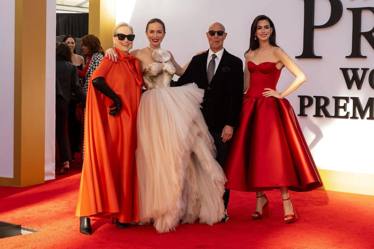 
Мэрил Стрип, Эмили Блант, Стэнли Туччи и Энн Хэтэуэй