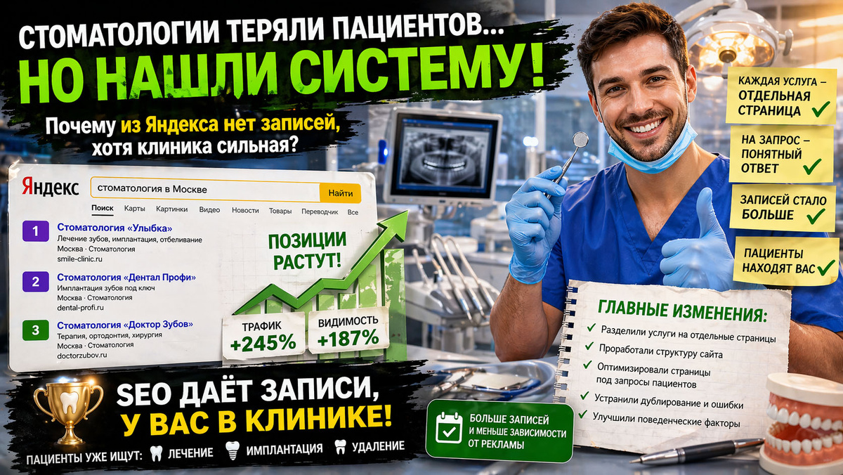 Где стоматологии теряют пациентов — и как появляется поток из Яндекса