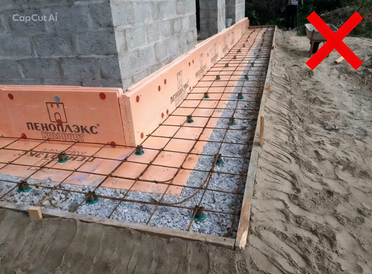 Не правильно утеплена отмостка.