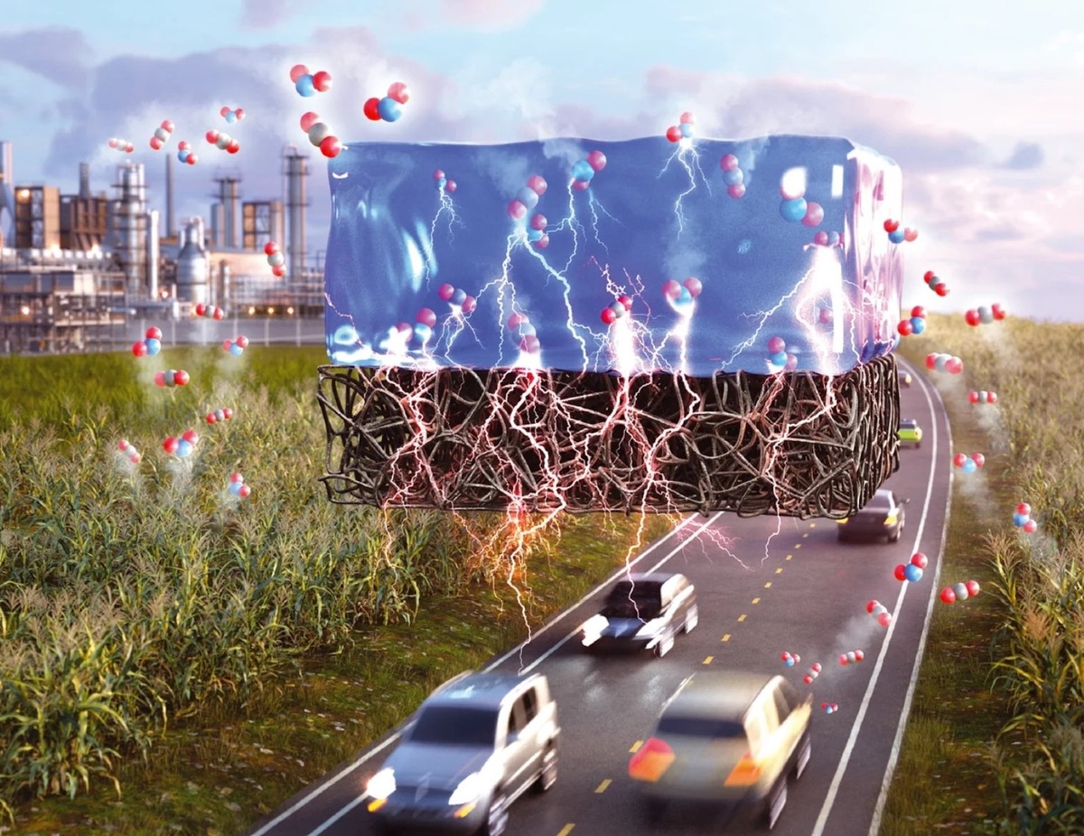    Изображение, демонстрирующее устройство для выработки электроэнергии на основе адсорбции парниковых газов.