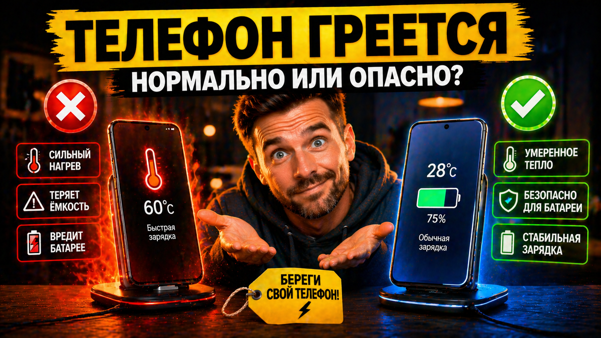 📱 Телефон греется при зарядке: норма или проблема? Разбираем, когда перегрев безвреден, а когда сигналит о неисправности. Советы по устранению! #греетсятелефон