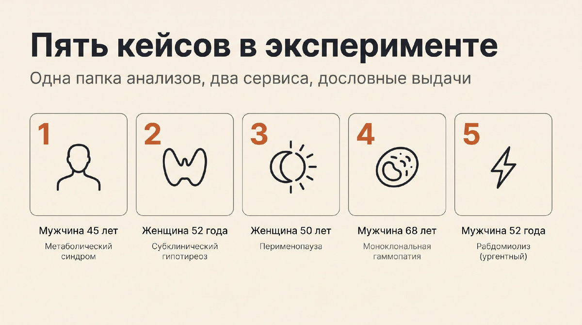 Пять кейсов эксперимента: от мужчины с метаболическим синдромом до ургентного рабдомиолиза