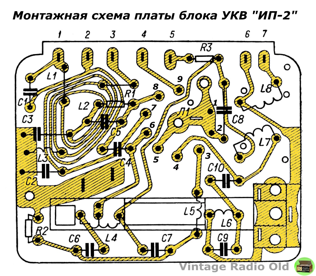 Схема монтажная блока УКВ ИП-2