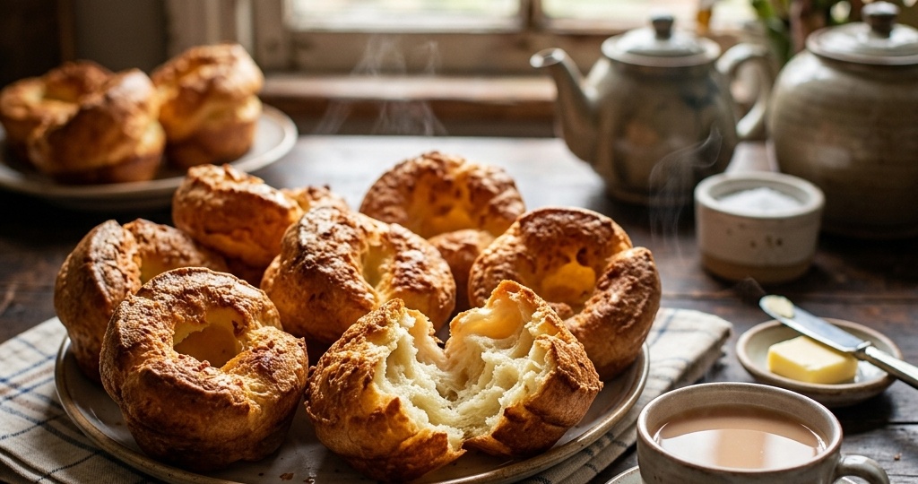 Поповеры с молочным отваром чая, прыгающие булочки