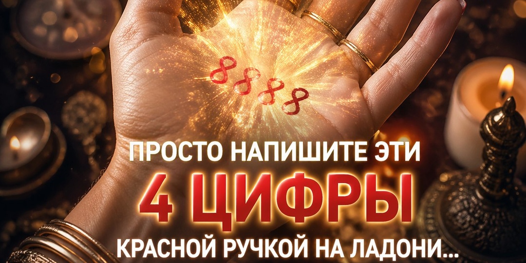 Просто напишите эти 4 цифры красной ручкой на ладони... Результат шокирует вас в тот же день!