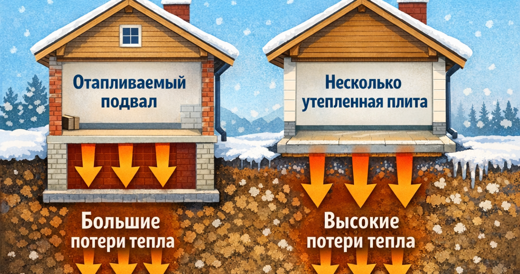 🌡️ Теплопотери через фундамент: где они реально существенны