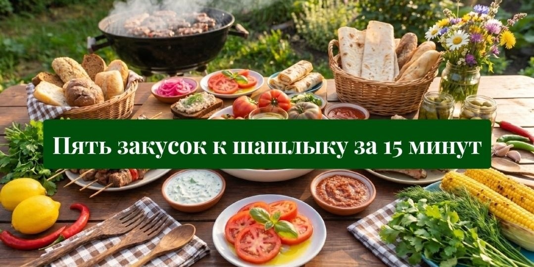5 закусок к шашлыку, которые делаются за 15 минут утром перед выездом