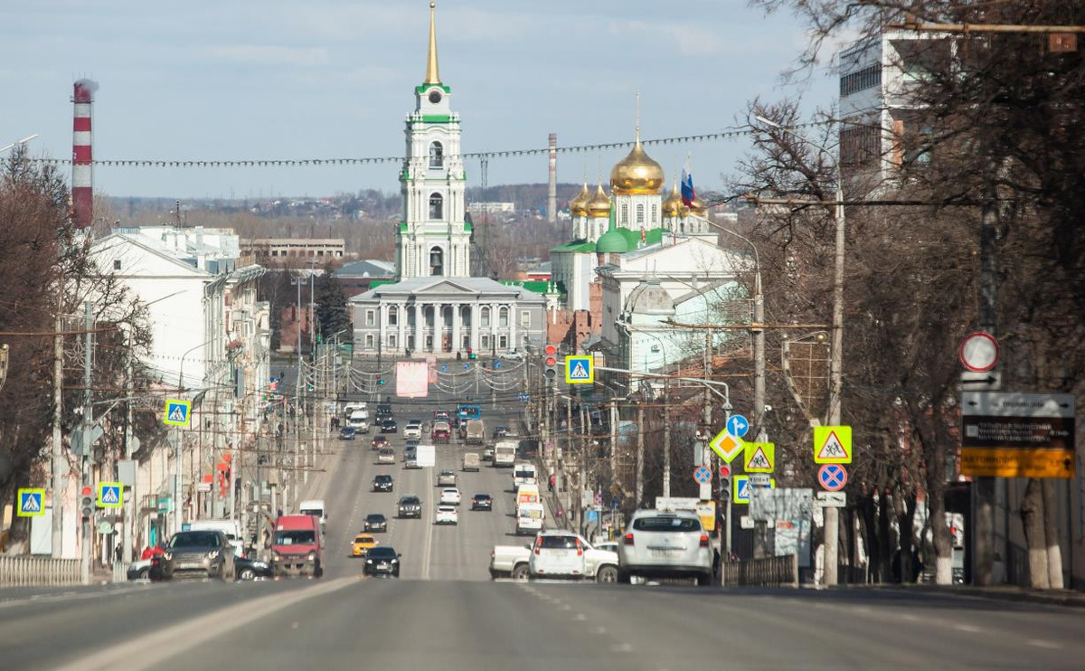 Проспект Ленина в сторону центра.